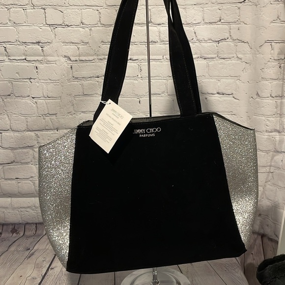 Jimmy Choo Tote - Black and Silver Sparkly Bag NWT - Picture 2 of 4